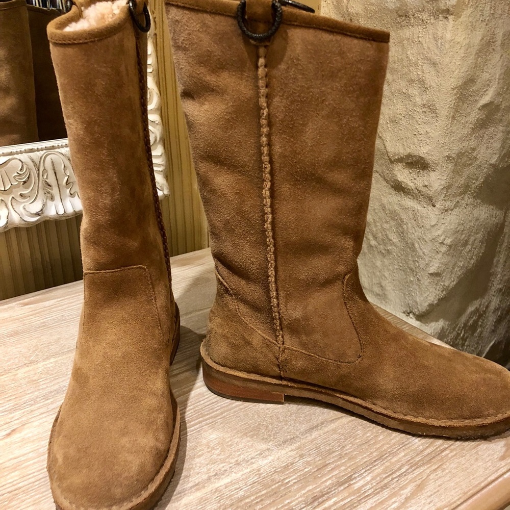 UGG Chestnut Tan Suede Mid Calf Boots 7.5